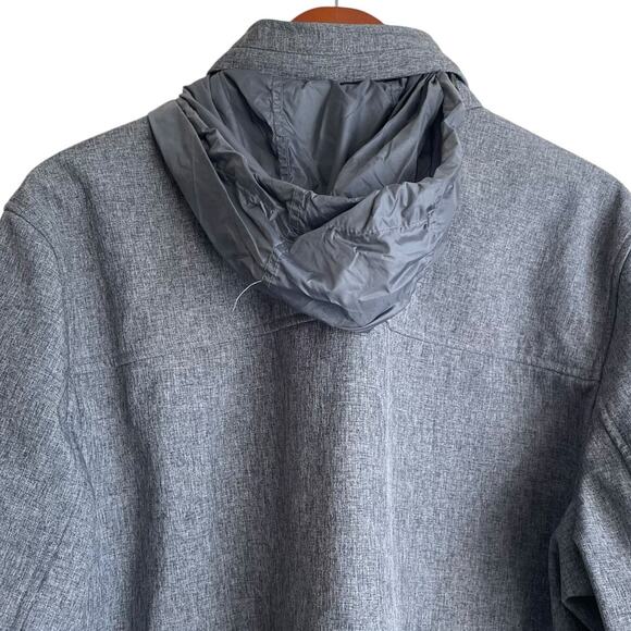 Dockers Mens Jacket XL Gray Zip in Hood Full Zip Front Softshell Coat Gorpcore - Picture 4 of 12